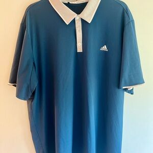 Adidas Men's Polo Shirt in Blue and White